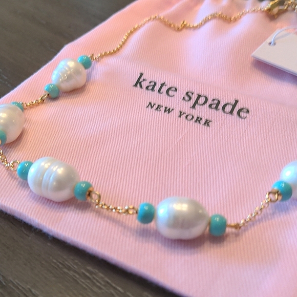 NEW Kate Spade Pearl & Bead Station Chain Necklace - Picture 4 of 8